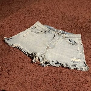 Never worn, distressed, Jean shorts, size 5